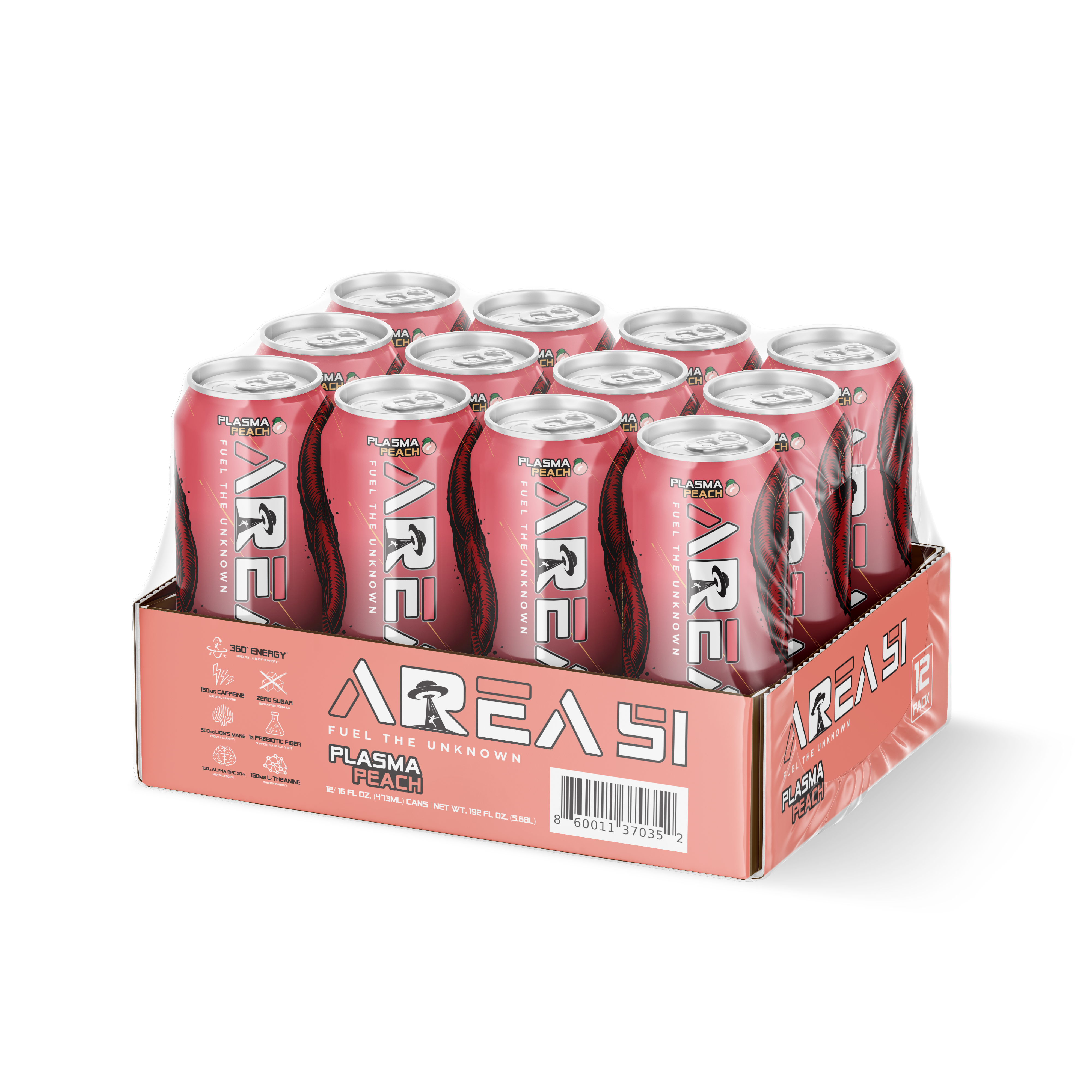 Plasma Peach | Area 51 Zero-Sugar Energy (12-Pack) – AREA 51
